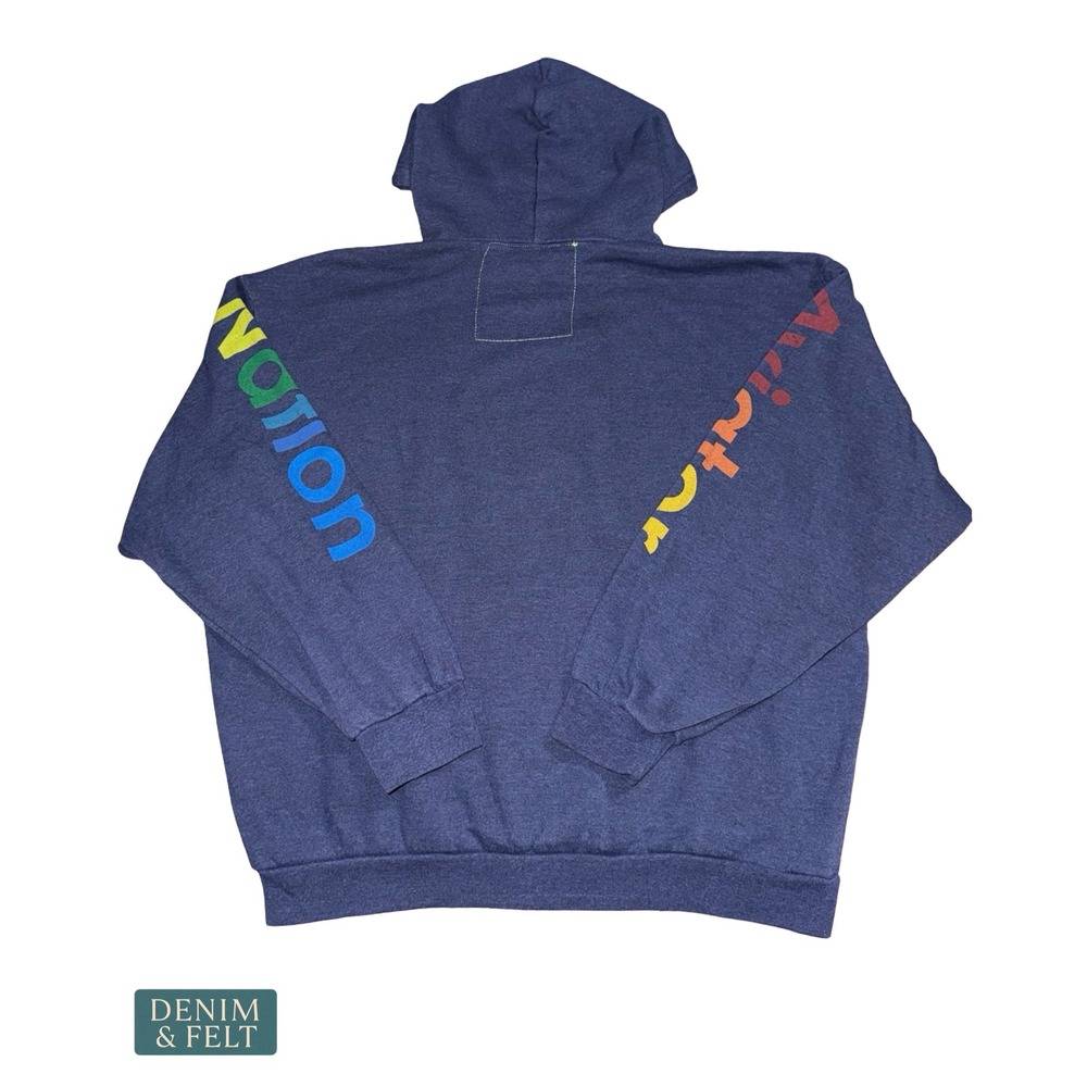 Aviator Nation Venice CA Surfer Pullover Hoodie Rainbow Graphic Navy Blue Medium - Picture 3 of 8